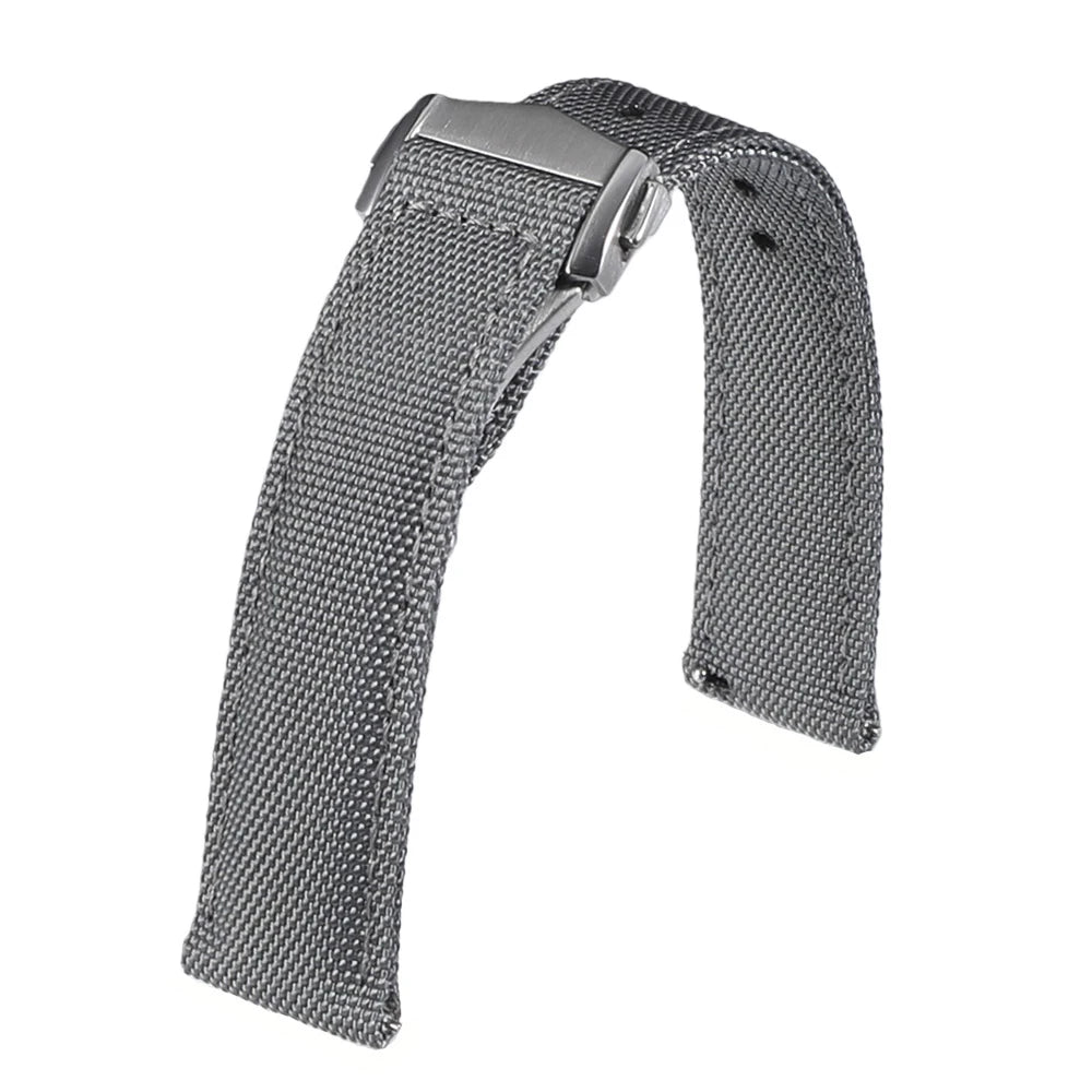 Deployant Sailcloth Watch Strap 20mm 22mm Two-Side Waterproof Nylon Quick Release With Folding Buckle Watch Band for Omega