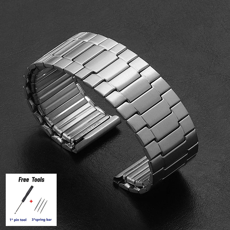 22mm Brush Stainless Steel Elastic Strap Metal Expansion Brushed Bracelet for Xiaomi for Huawei Watch Gt3/Gt4 46mm Watch Band
