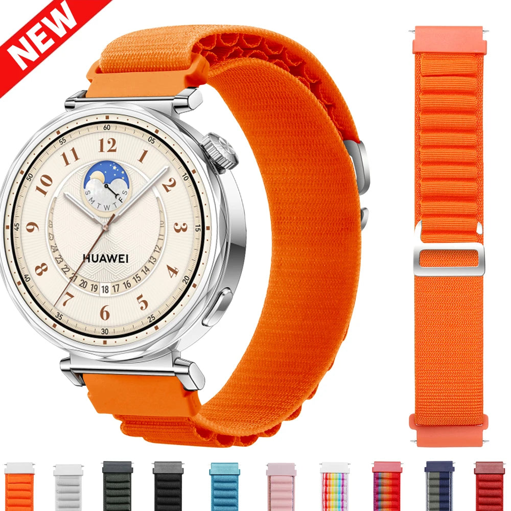 For Huawei Watch GT5 41mm Nylon Loop Bracelet 18mm Strap For Huawei Watch GT4 41mm Weaves Sport Wristband Colorful Band Correa