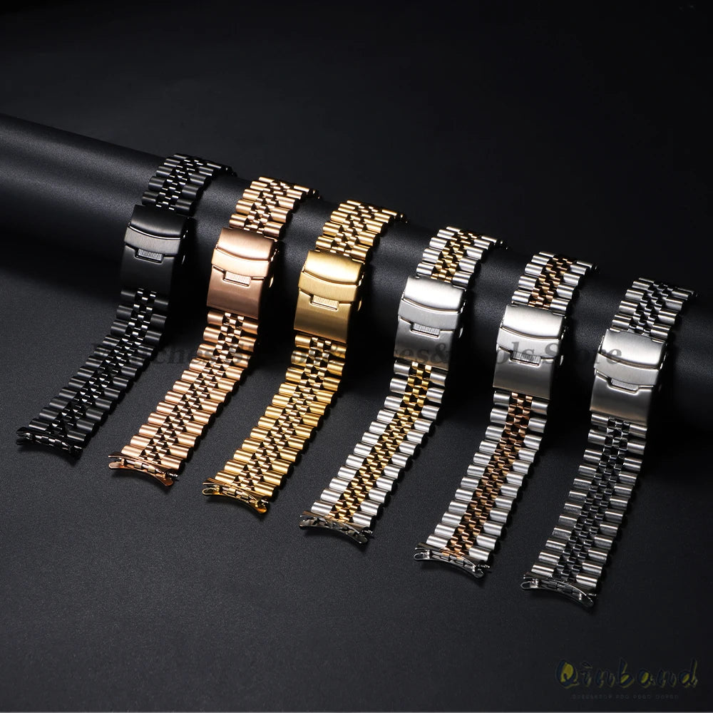 316L Stainless Steel Watch Band for Seiko for Jubilee Watch Curved End Strap 18/19/20/21/22/24/26mm Luxury Bracelets Accessories