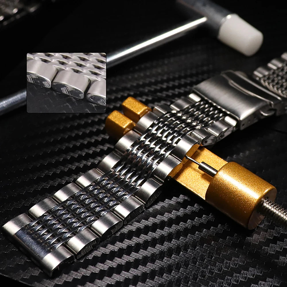 316L Stainless Steel Watch Band for Seiko Mesh Strap Folding Buckle Brushed Bracelet 18/20/22/24mm Watch Accessories