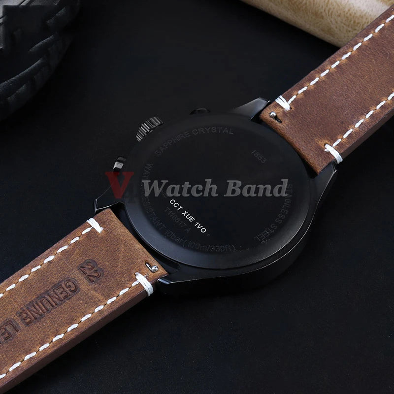 18mm 19mm 20mm 21mm 22mm 24mm Straps Retro Cowhide Watchband for Huawei Gt2/Gt3 Belt Black Yellow Brown Strap for Samsung Galaxy