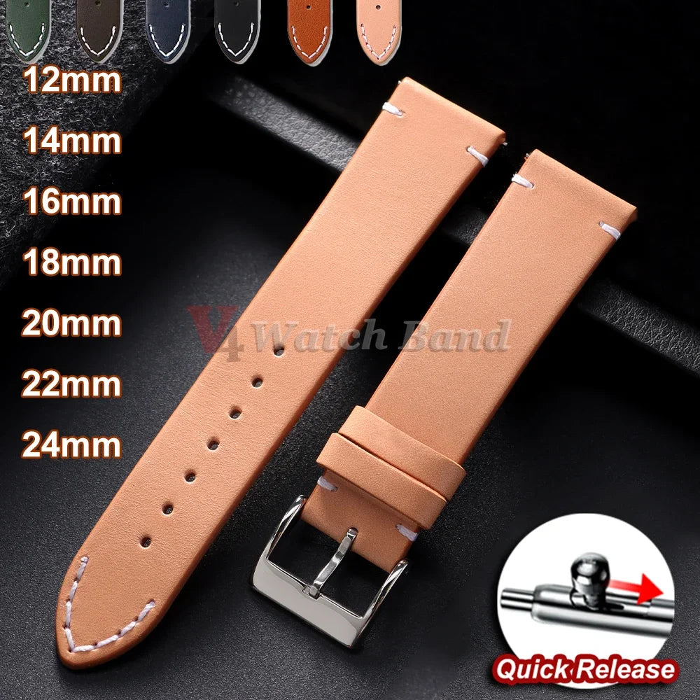 12/14/16/18/20/22/24mm Genuine Cowhide Strap for Seiko Watch Band for Omega for Panerai Bracelets 20mm 22mm 24mm Wristbelt Bands
