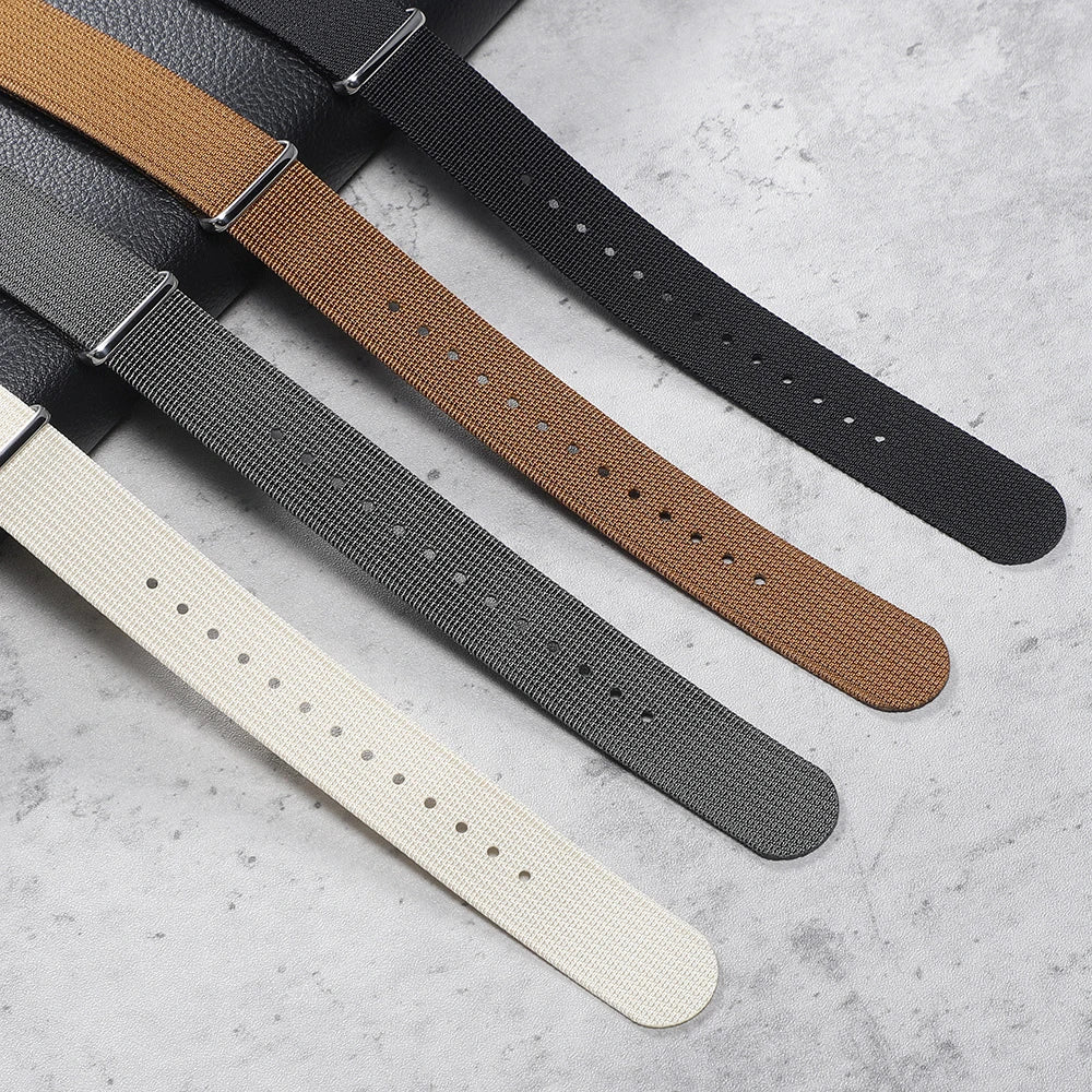 16mm 18mm 19mm 20mm 22mm 24mm Nylon Ribbed Watch Strap Band Military Casual Watchband Sport Bracelet Replacement Belt For Men