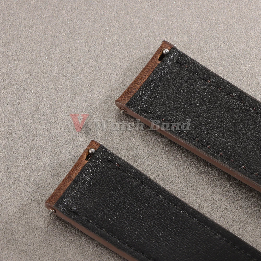 18/19/20/21/22/24mm Vintage Leather Watch Band Butterfly Buckle Stitching Cowhide Strap for Omega for Wrist Bracelet for Seiko