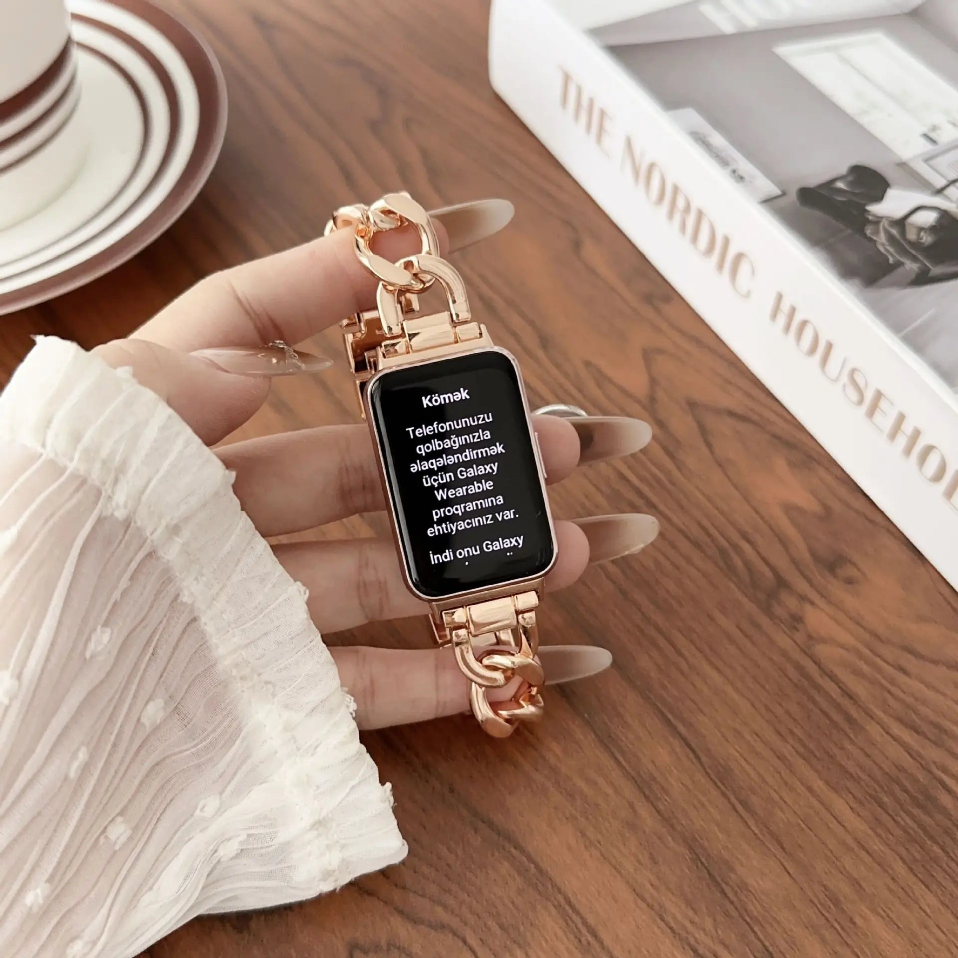 Stainless Steel Strap For Samsung Galaxy Fit 3 Metal Chain Band For Samsung Galaxy Fit 3 SM-R390 Cowboy Watchband Accessories