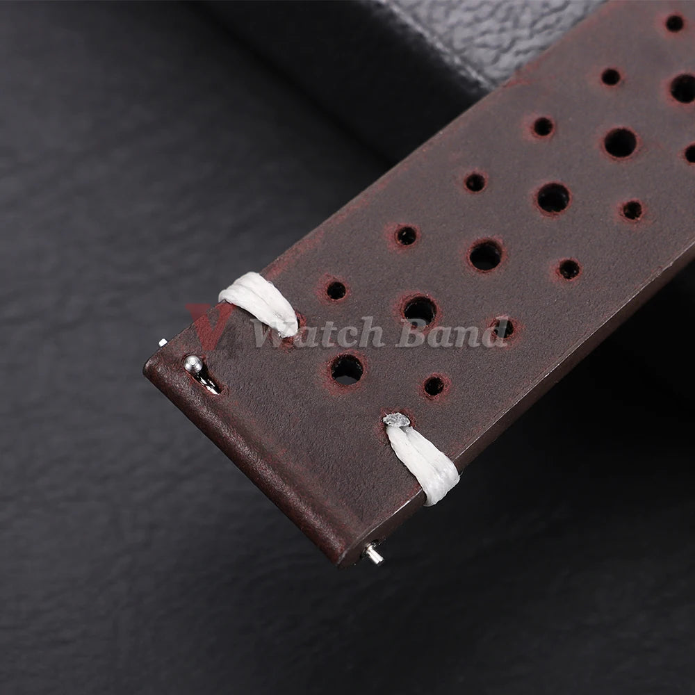 Cowhide Watch Strap 20mm 22mm for Samsung Galaxy Watch 8/7/6/5/4 Vintage Dark Brown Quick Release Watchband for Omega for Seiko
