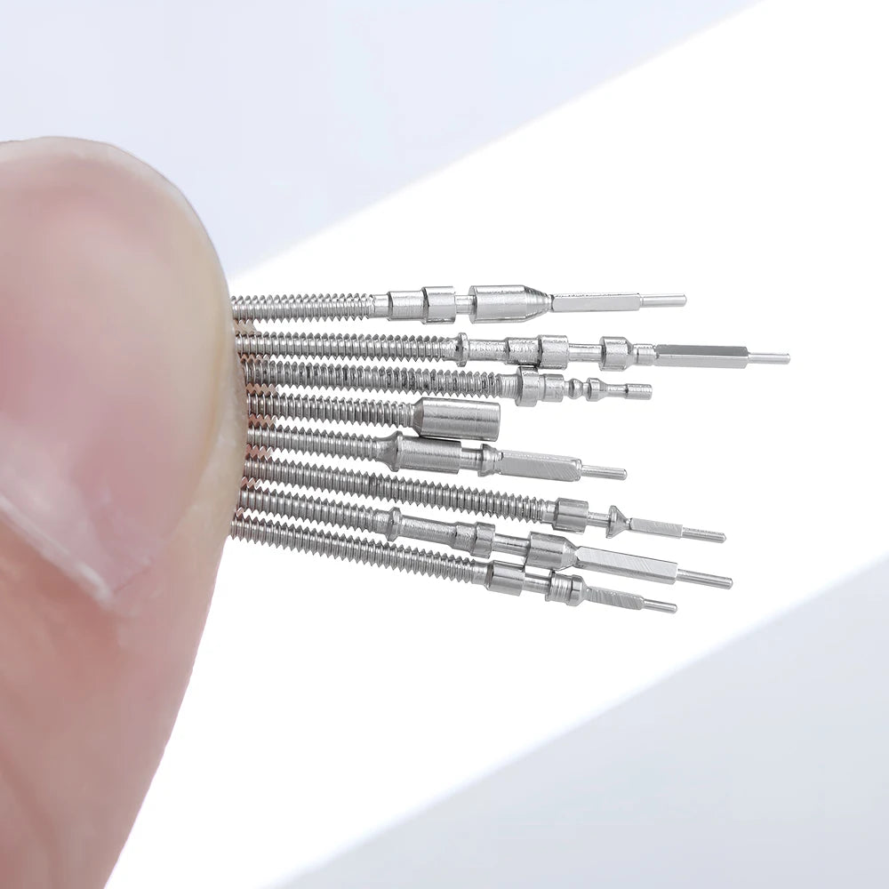 170Pcs/Box Watch Crown Parts Replacement Case Crown Stem Assorted Dome Flat Head Watch Accessories Repair Tool Kits with Box