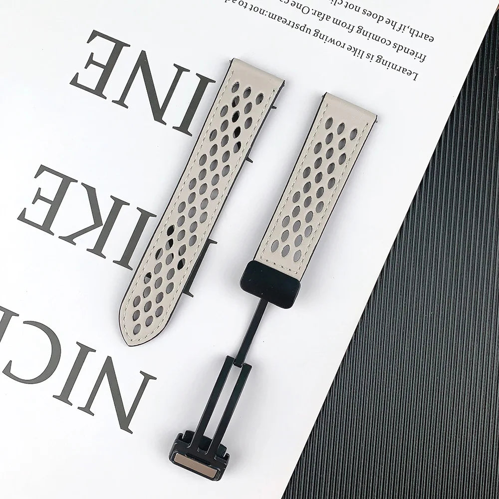 Breathable Strap For Galaxy Watch 7 6 5 40/44mm Band For MoonSwatch Garmin Vivoactive5 Amazfit Active2 Magnetic Bracelet 20/22mm