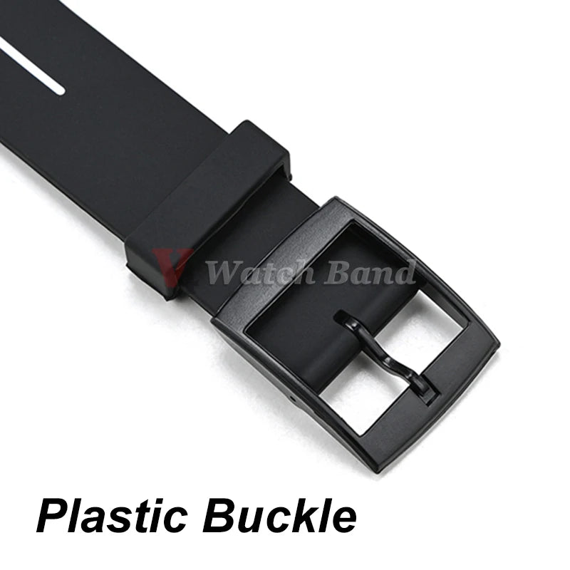 16mm 17mm 19mm 20mm Soft Silicone Watch Band for Swatch Rubber Strap Sports Replacement Wrist Bracelet Men Women Accessories