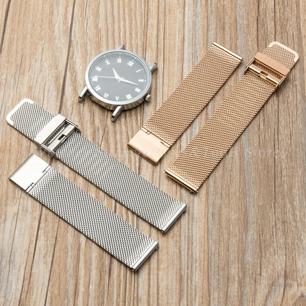 0.6mm Mesh Watch Band for DW for Omega Milanese Stainless Steel Strap Men Quick Release Bracelet 12/14/16/17/18/19/20/21/22/24mm