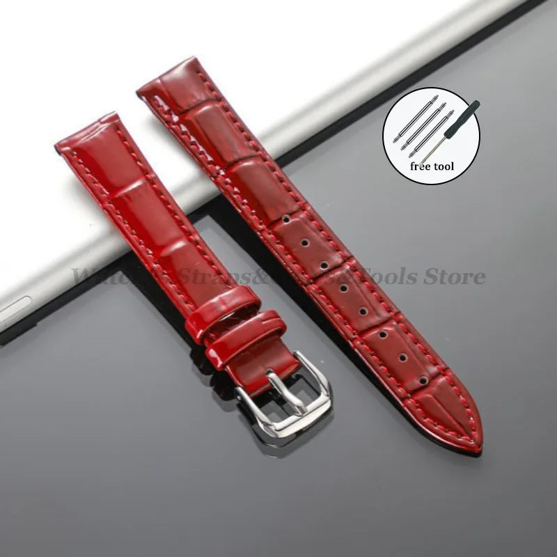 Leather Calfskin Strap Slub Pattern Watch Band 12/14/16/18/19/20/21/22mm for Seiko for Men Women Universal Watchband Accessories