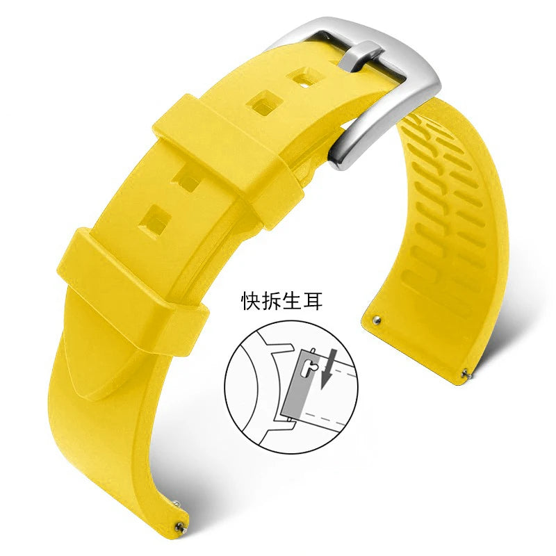 Silicone Watchband for Rolex Water Ghost 18mm 19mm 20mm 21mm 22mm 24mm Watrproof Strap Watch Accessories Rubber Bracelet