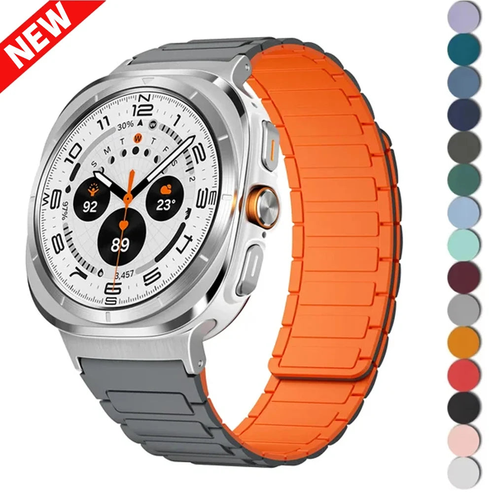 For Galaxy Watch Ultra Strap Magnetic Bracelet Wristband For Samsung Galaxy Watch 7 47mm Silicone Watchband Accessories ﻿
