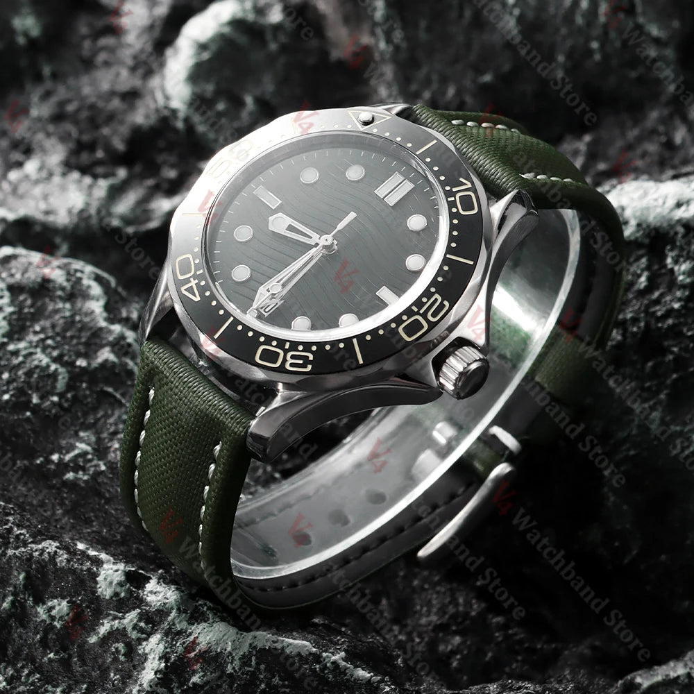 Premium Sailcloth Strap 18mm 19mm 21mm for Omega for Rolex Watch Band Butterfly Buckle Nylon Bracelet 20mm 22mm Quick Release