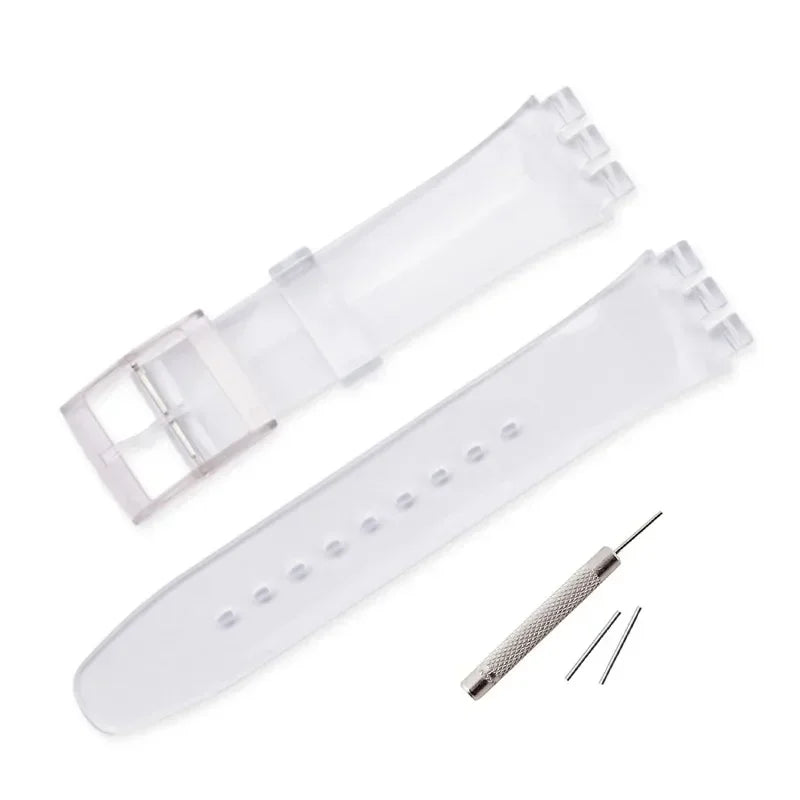 Rubber Strap for Swatch Colorful Sports  Band Replacement Wrist Bracelet 16mm 17mm 19mm 20mm Silicone WatchAccessories