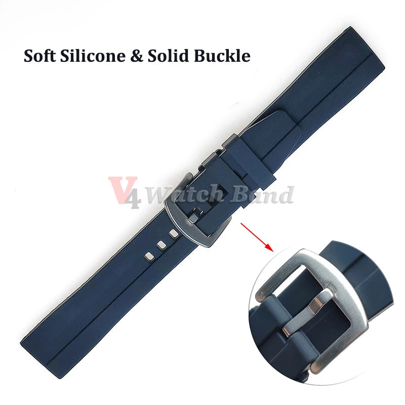 XXL Extended Length Big Size Wrist Strap 14+9cm for omega Watch Band for Rolex Waterproof Rubber Bracelet for Seiko 20mm 22mm