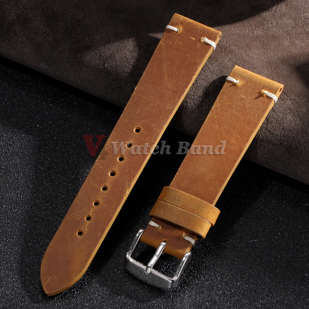 18mm 20mm 21mm 22mm 24mm Vintage Retro Strap for Huawei Gt2 Gt3 Watch Band for Samsung Galaxy Universal Bracelet Accessories