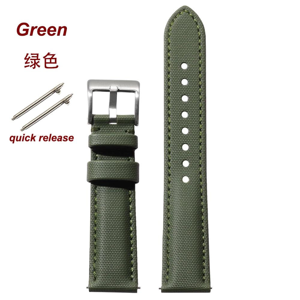 20mm 22mm Sailcloth Straps for Omega Blancpain for Seiko Divers Watches Men Women Quick Release Waterproof Watch Band