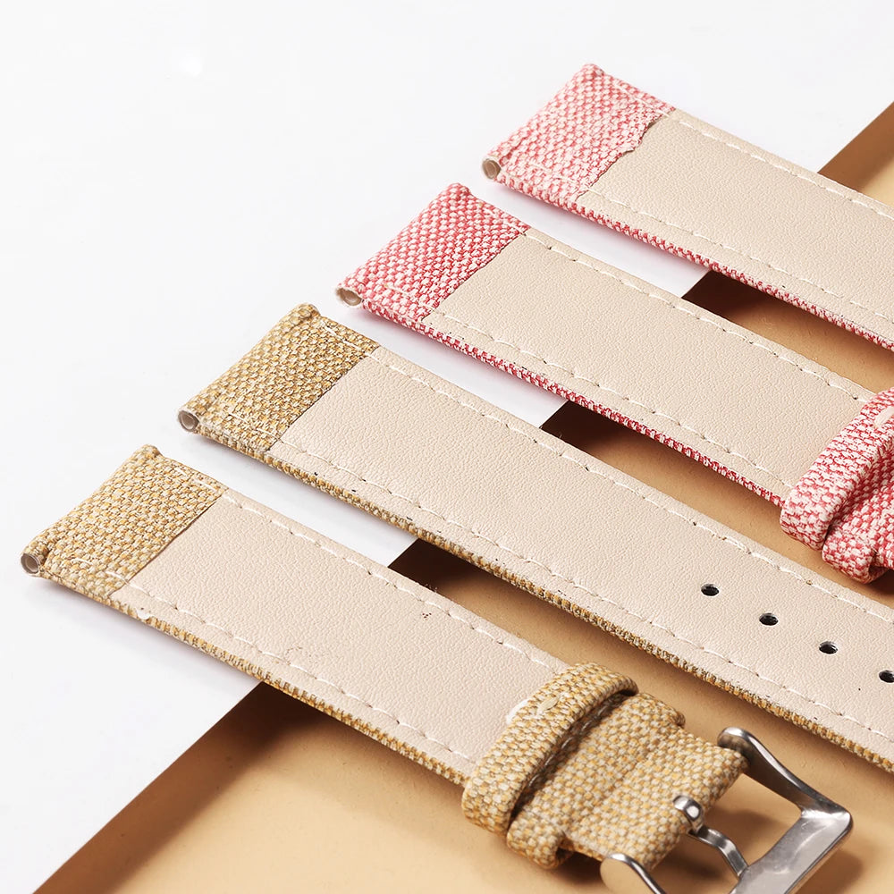 10/12/14/16/18/20/22mm Fabric Strap Denim Pattern Watchband Vintage Unisex Watch Band Accessories Soft Stitch Bracelet