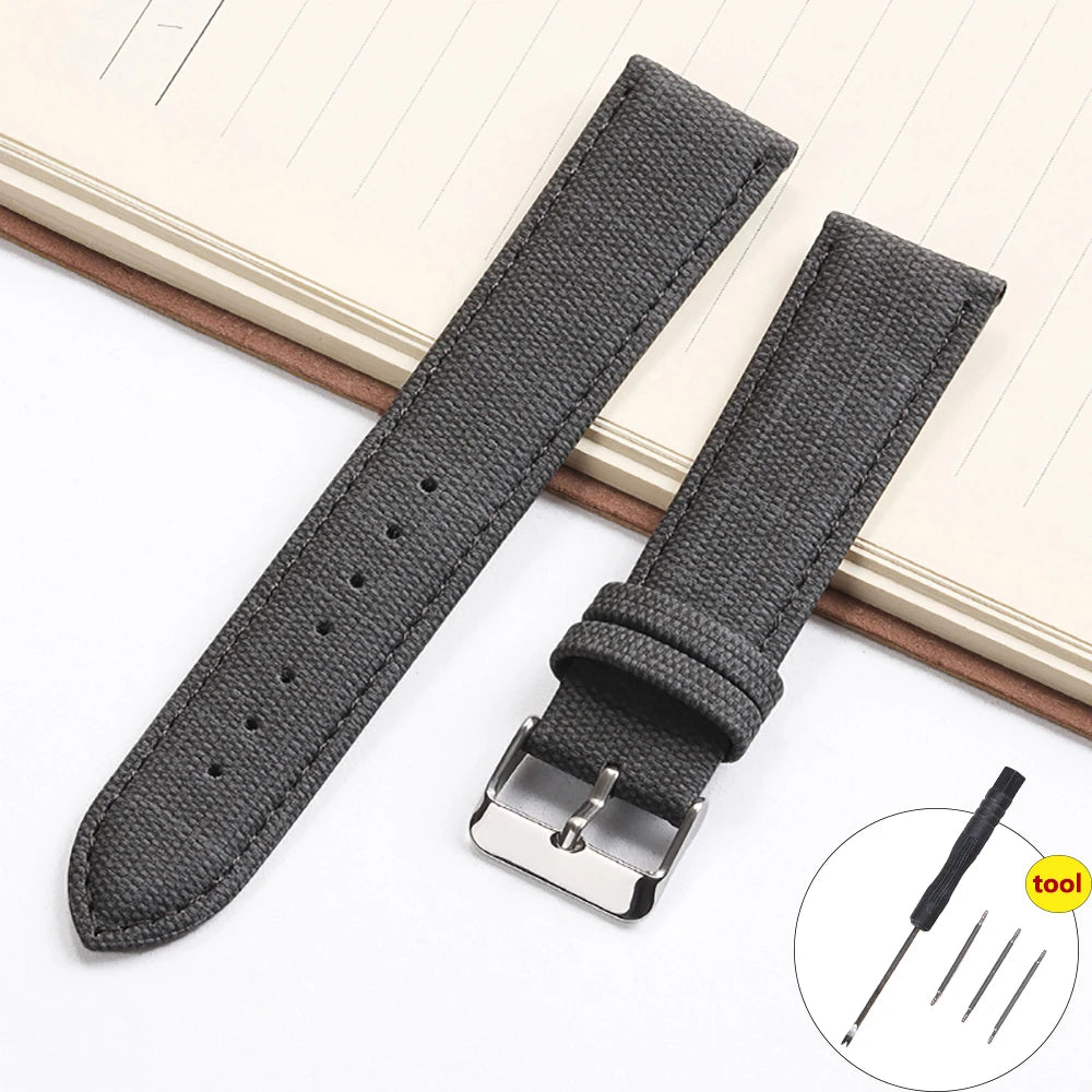 10/12/14/16/18/20/22mm Fabric Strap Denim Pattern Watchband Vintage Unisex Watch Band Accessories Soft Stitch Bracelet