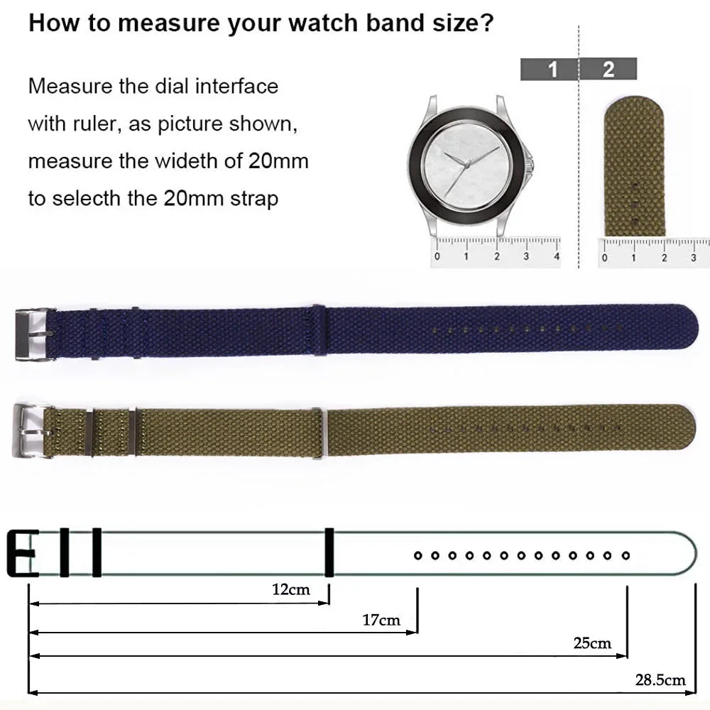 Cotton Nylon Strap for Seiko Braid Wristband 20/22mm Soft Watchband Military Sport Bracelet for Omega Seamaster 007 for Citizen