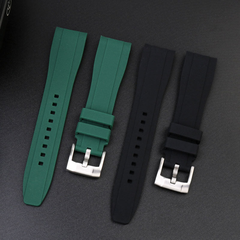 For Seiko ForCitizen Curved End Silicone Strap for Rolex Arc Rubber Watch Band for Swatch for Omega Joint Model Bracelet 20/22mm