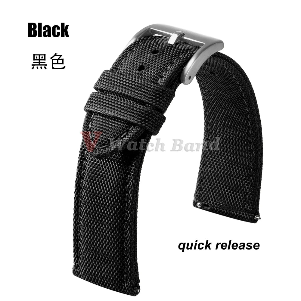 Nylon Watch Band for Seiko Army Military Canvas Woven Nylon Strap 20mm 22mm Quick Release Wristband Men's Sport Watch Bands