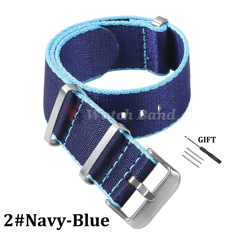 Nylon Strap for Omega Seamaster 007 20mm 22mm Soft Nylon Bracelet for Seiko Wristband Military Watchband for Samsung Watch 3/4/5