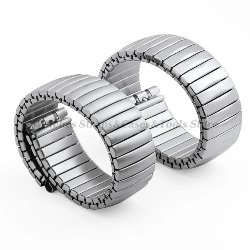Elastic Metal Watch Band for Swatch Watch Strap 17mm 20mm Stretch Expansion Stainless Watch Strap Men Women Bracelet Accessories