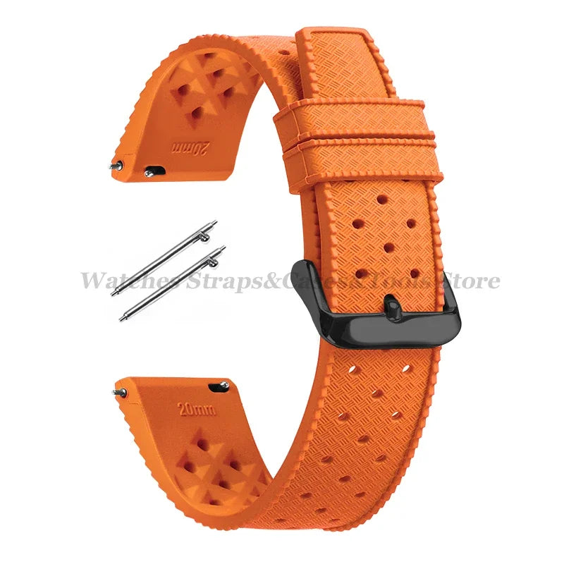 Tropic Silicone Watch Strap 18/20mm 22mm for Seiko for Fossil for Oris Wrist Band Quick Release Soft Rubber Bracelet Replacement