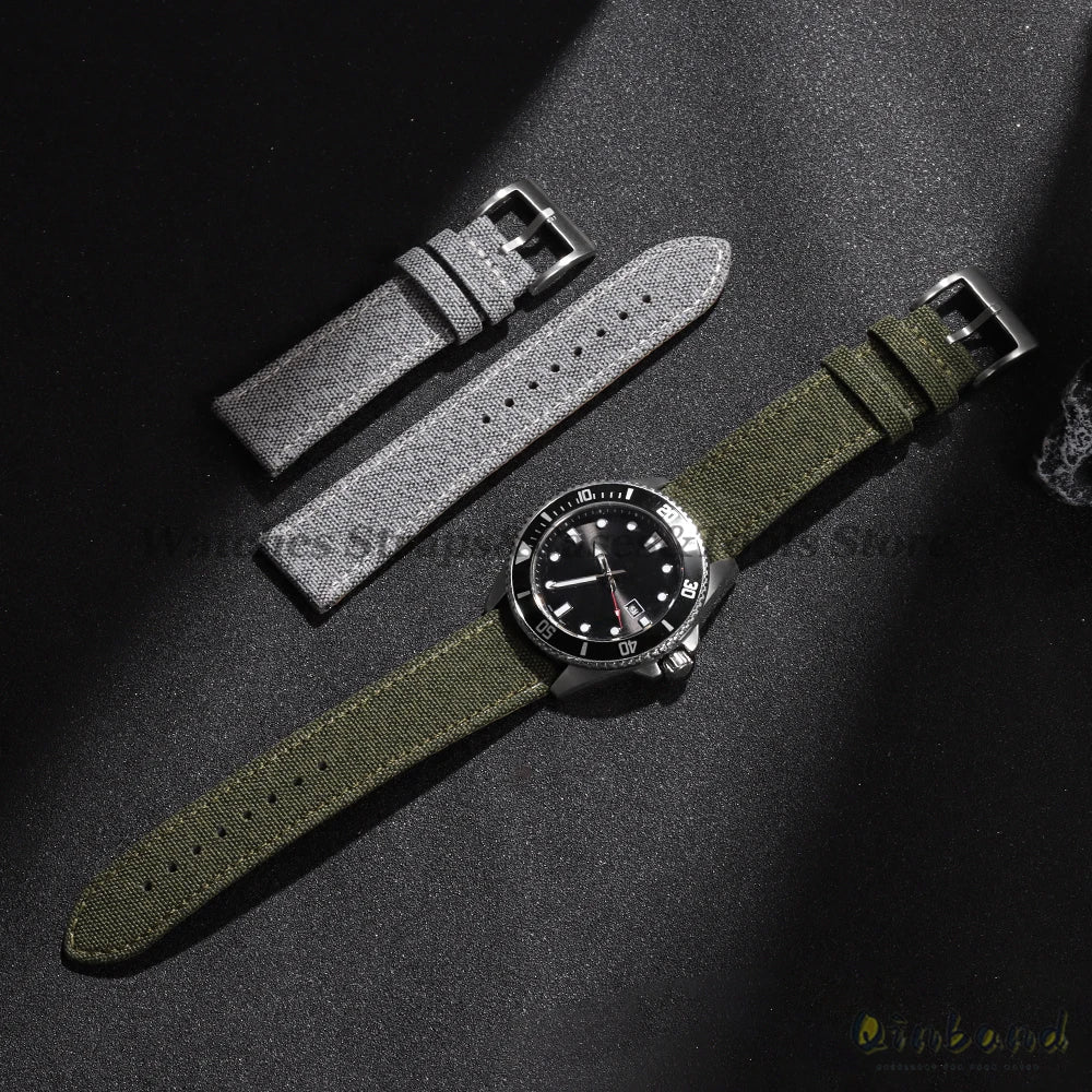 High Quality Sailcloth Watch Strap 18mm 20mm 22mm for Seiko Waterproof Fabric Watchband Quick Release Wristband WatchAccessories