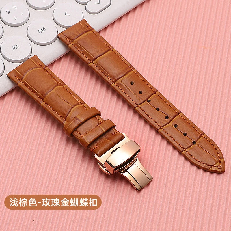 18mm 20mm 22mm 24mm Crocodile Pattern Straps for Wrist Bracelet for Seiko Vintage Leather Watch Band for Omega Butterfly Buckle