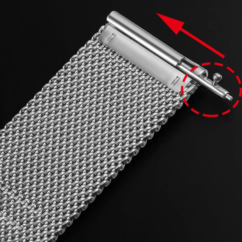 0.6 Mesh Milanese Watch Band for DW 18mm 19mm 20mm 21mm 22mm 24mm Straps for Omega for Seiko Quick Release Steel Adjust Bracelet