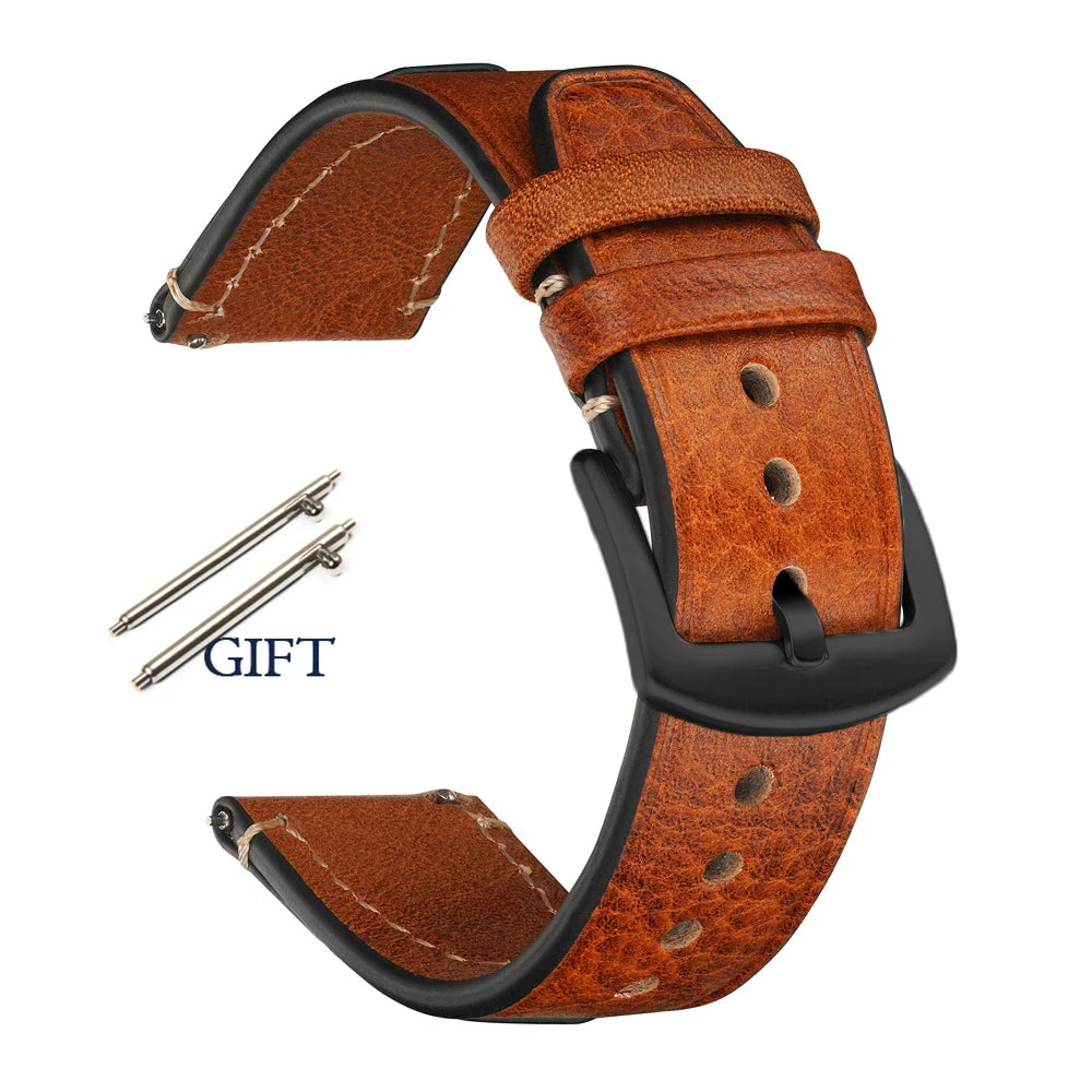 Retro Genuine Leather Watchband for Seiko Snxs79 Watch Straps Men Women for Rolex Oyster 18mm 20mm 22mmWrist Belt Bracelet