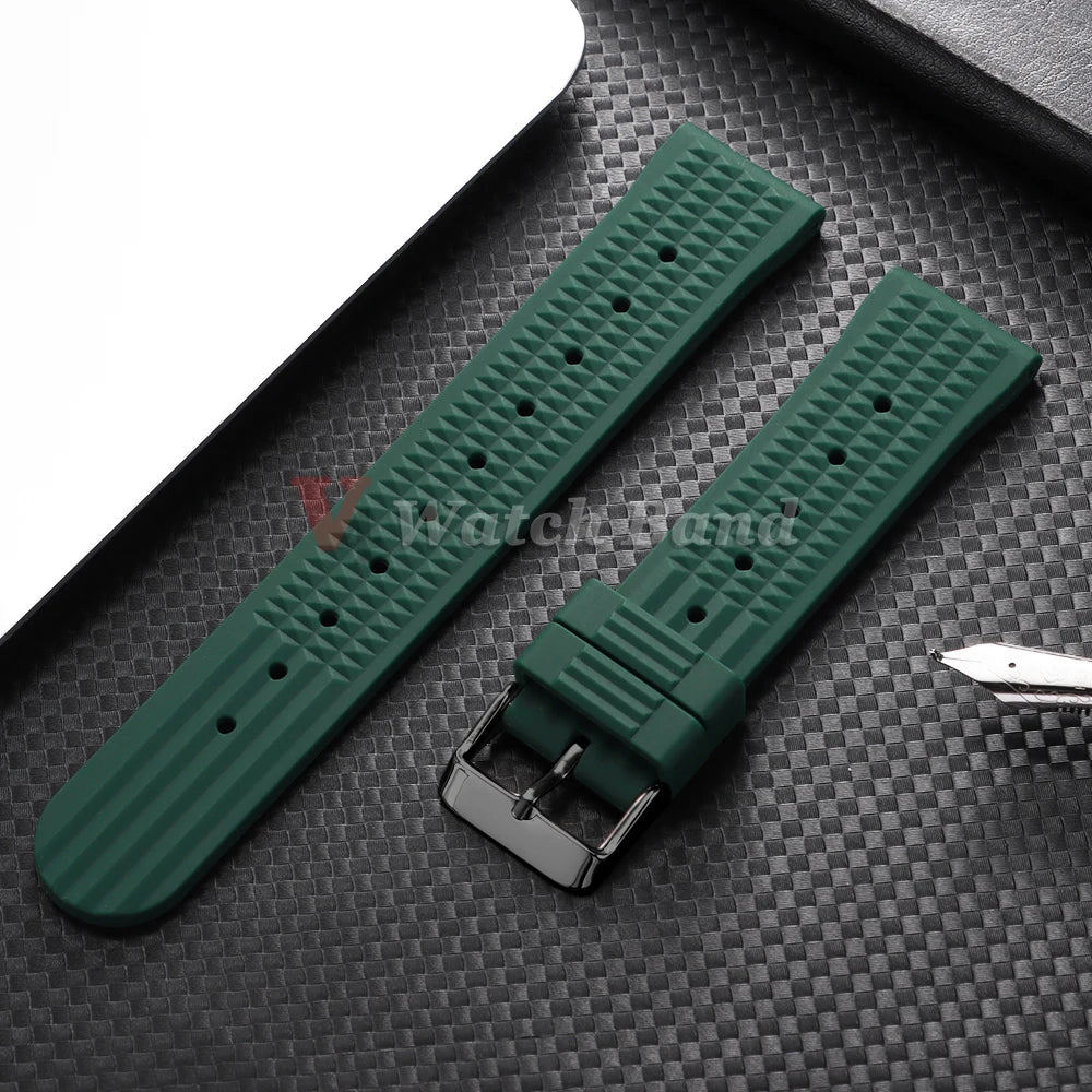Premium Rubber Band for Seiko Watch Strap 20mm 22mm Flat-end Universal Silicone Rubber Bracelet Wrist Strap Soft for Smartwatch