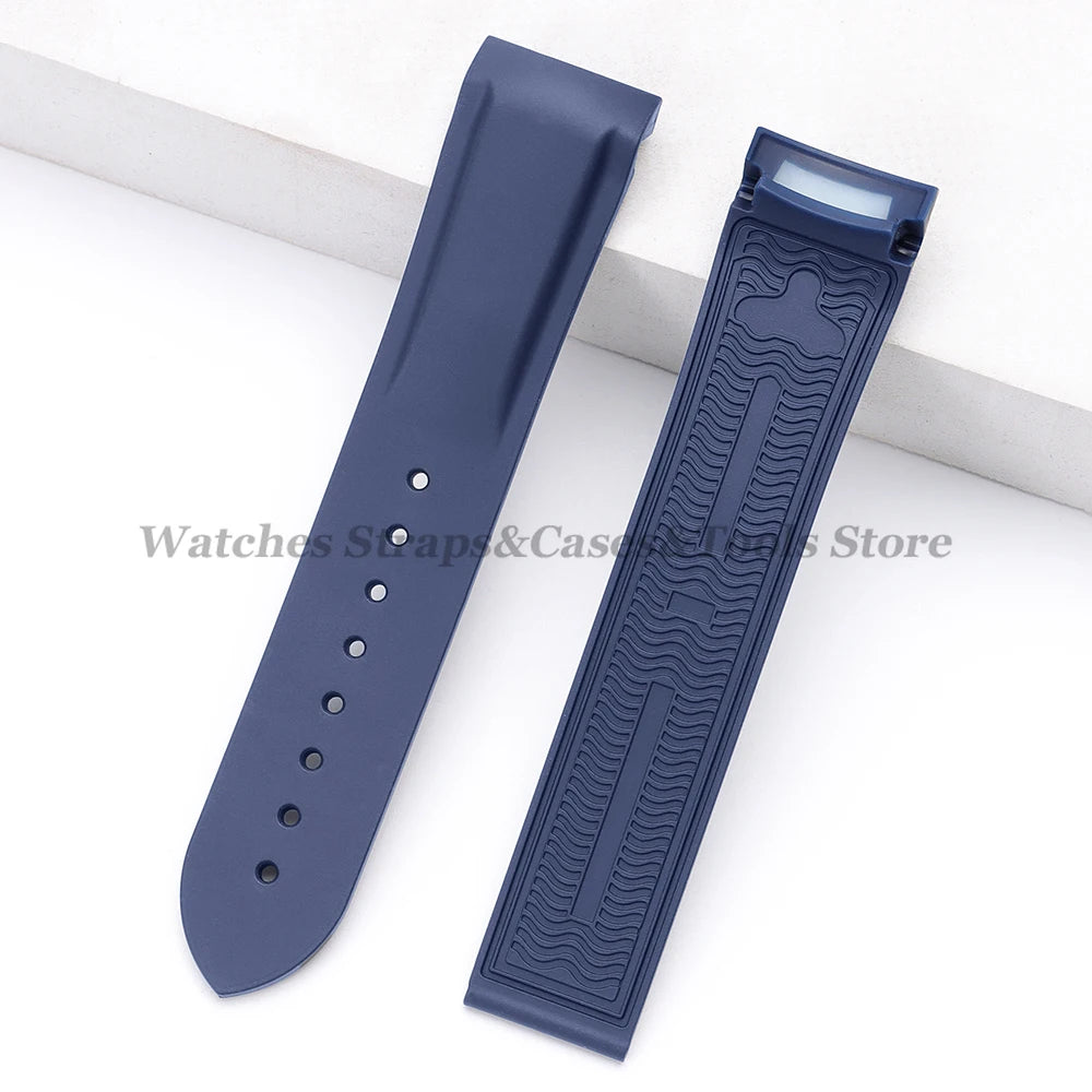 20mm 22mm Rubber Silicone Watchbands for Omega for Seamaster 300 for Speedmaster for Seiko Watchband Men Sport Curved End Strap