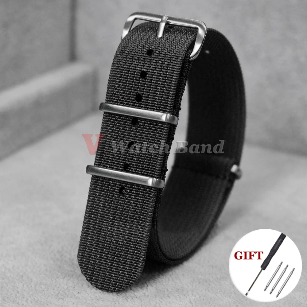 New Ribbed Nylon Watch Band for Omega 20mm 22mm 18mm High Quality Strap for Seiko Military Watchband Army Sport Wrist Bracelet