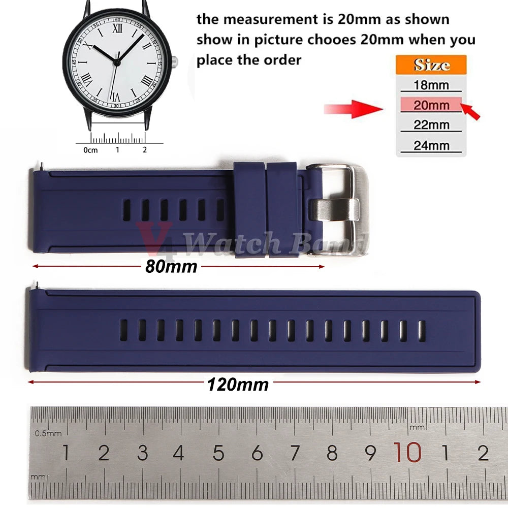 Quick Release Silicone Band for Samsung Galaxy Universal Watch Straps 20mm 22mm 18mm for Huawei Gt2 Gt3 Women&Men Accessories