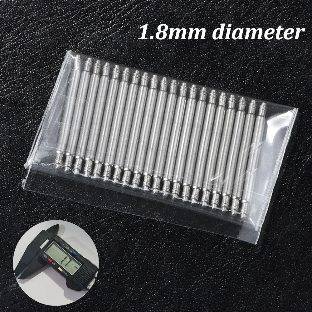 20pcs Dia 1.5mm 1.8mm Watch Band Spring Bars Links Pin 12 14 16mm 18mm 19mm 21mm 24mm 26mm Stainless 20mm 22mm  Watch Spring Bar