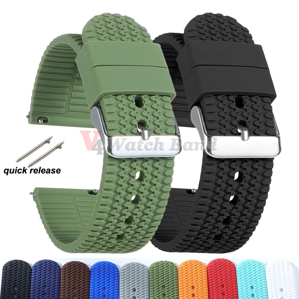 18mm 20mm 22mm 24mm Quick Release Silicone Strap for Samsung Galaxy Watch 3 4 5  for Huawei GT2/GT3 Smart Watch Bracelet