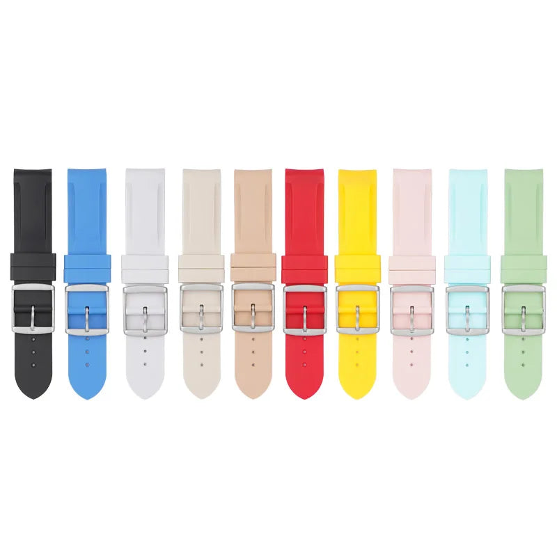 Curved End Rubber Watchband 20mm for Omega for Moonswatch Men Women Waterproof Sports Watch Strap Band For Brand Watches