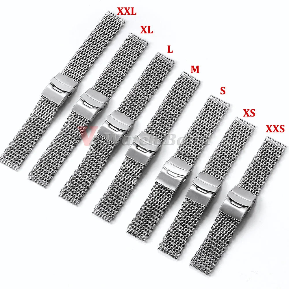 Luxury Shark Mesh Stainless Steel Watch Band for Seiko 20mm 22mm Belt  Milanese Strap for Samsung for Casio for Citizen Bracelet