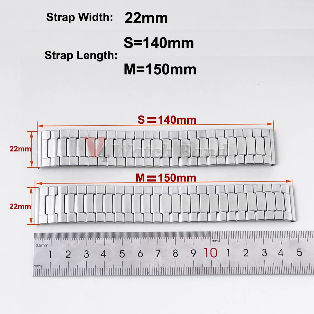 22mm Brush Stainless Steel Elastic Strap Metal Expansion Brushed Bracelet for Xiaomi for Huawei Watch Gt3/Gt4 46mm Watch Band