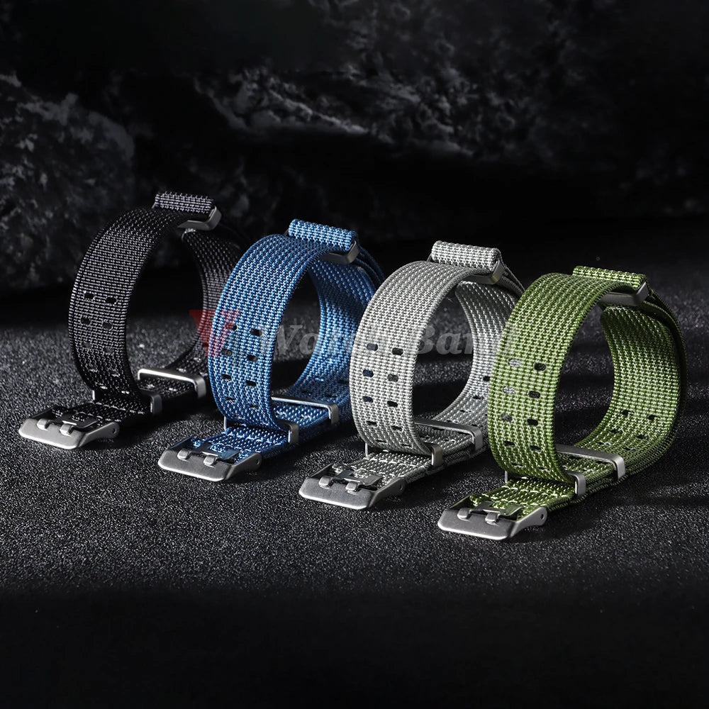 New Ribbed Nylon Watchband Canvas Watch Strap for Omega 20mm 22mm Military Watchband Accessories for Rolex Watch Band Bracelets