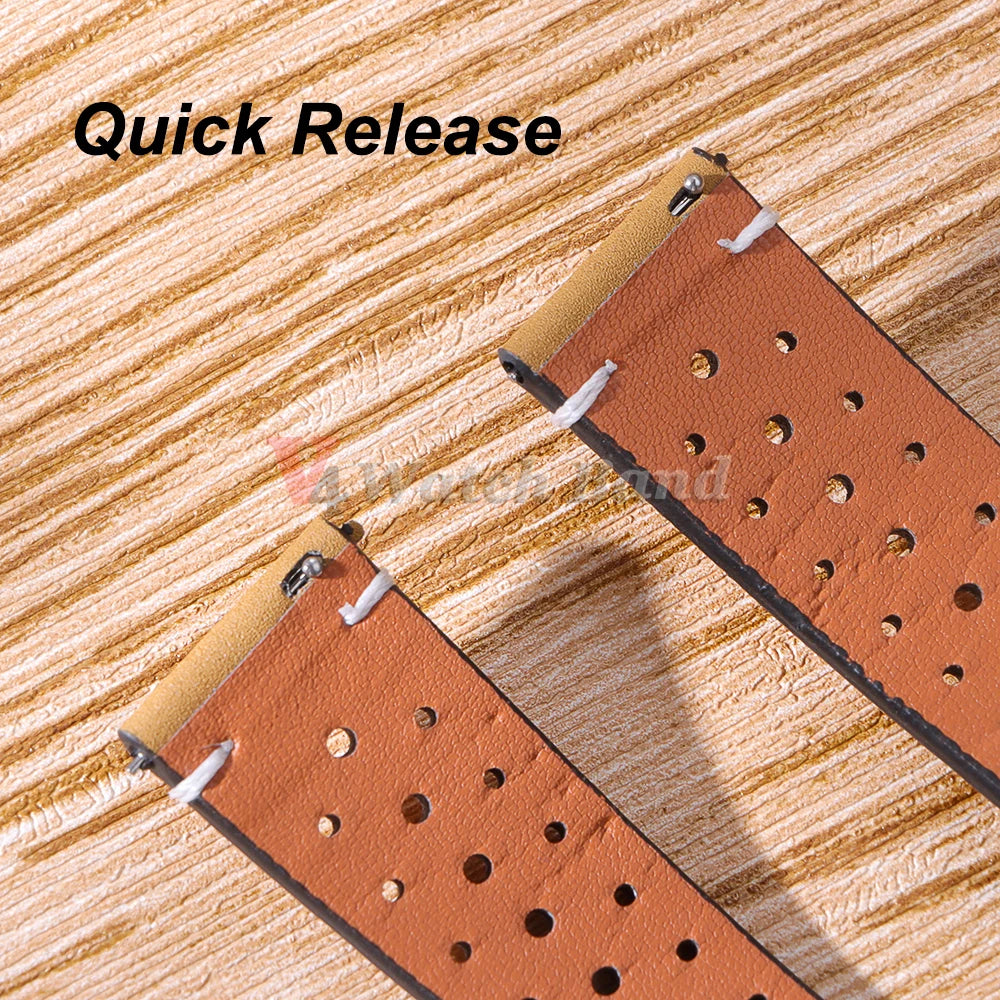 Breathable Retro Band Wristband for Samsung Galaxy Watch 6 5 4 Soft Genuine Cowhide Leather Strap for Seiko 20mm 22mm Bracelet