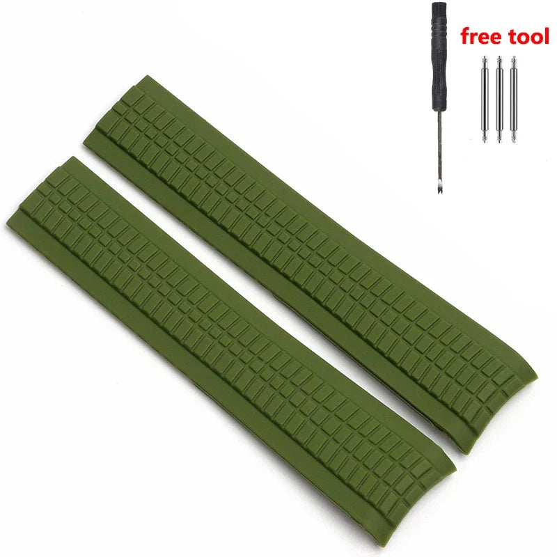 21mm Watch Strap for Patek Philippe Aquanaut Series 5164/5167 Waterproof Anti-Dust Rubber Watchband Silicone Bracelet No Logo