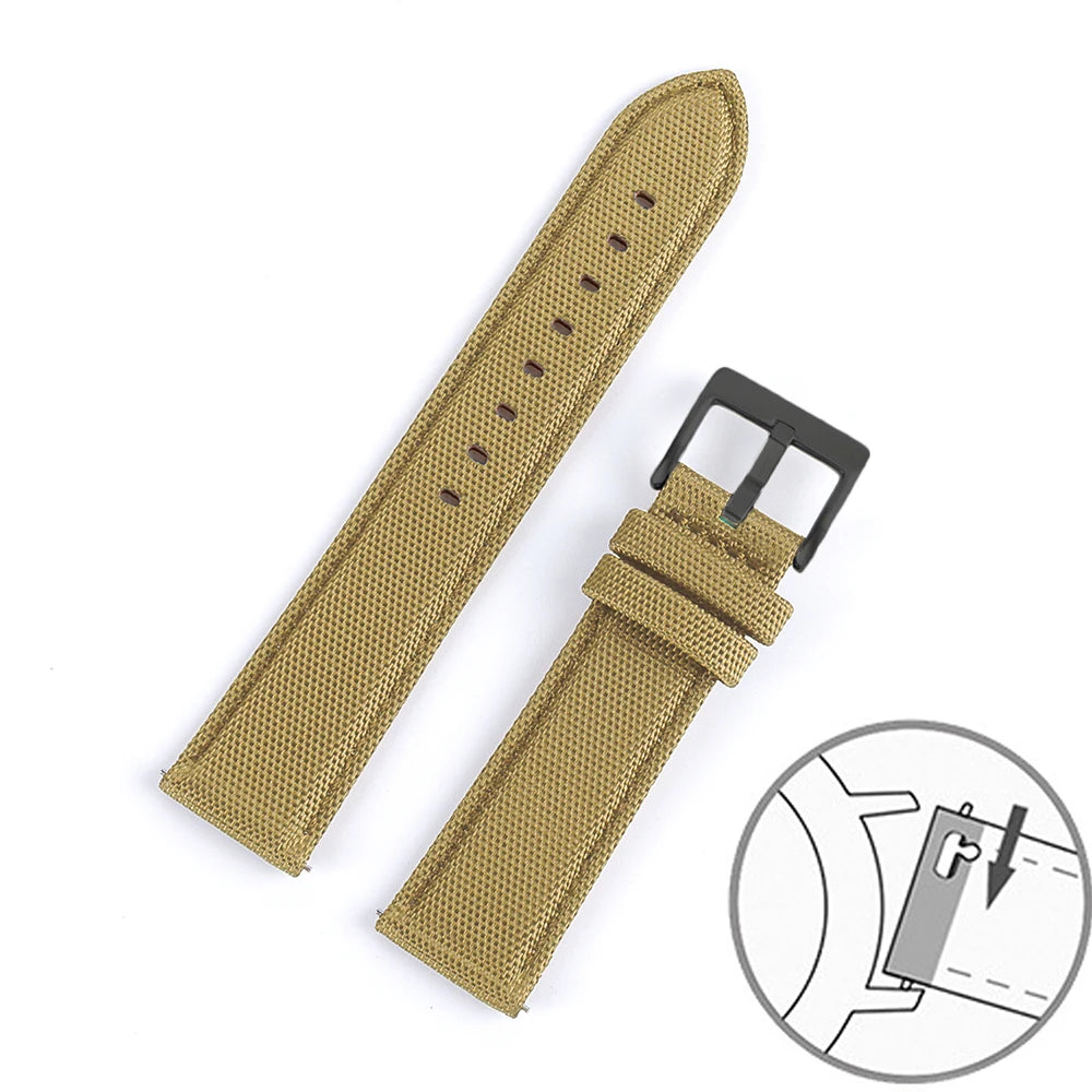 Nylon Leather Watch Strap for Huawei for Seiko Belt Quick Release Watchband for Samsung Galaxy Watch 3/4/5pro 45mm 40mm 44mm