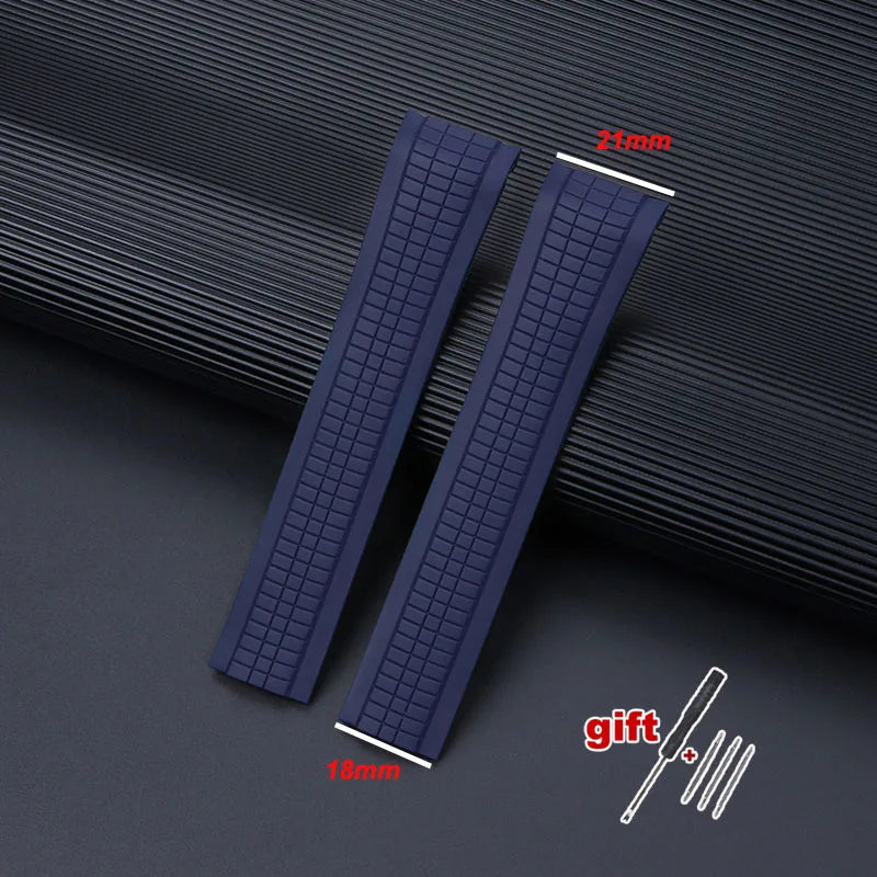 21mm Watch Strap for Patek Philippe Aquanaut Series 5164/5167 Waterproof Anti-Dust Rubber Watchband Silicone Bracelet