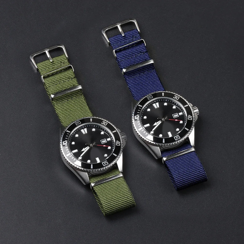 18 20 22mm Strap Nylon Watch Band Military Striped Watchband Replacement Women Men Army Casual Sport Wrist Bracelet